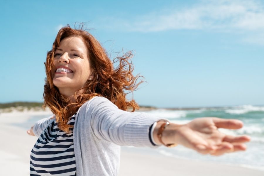 happy woman with Mesotherapy for Hair